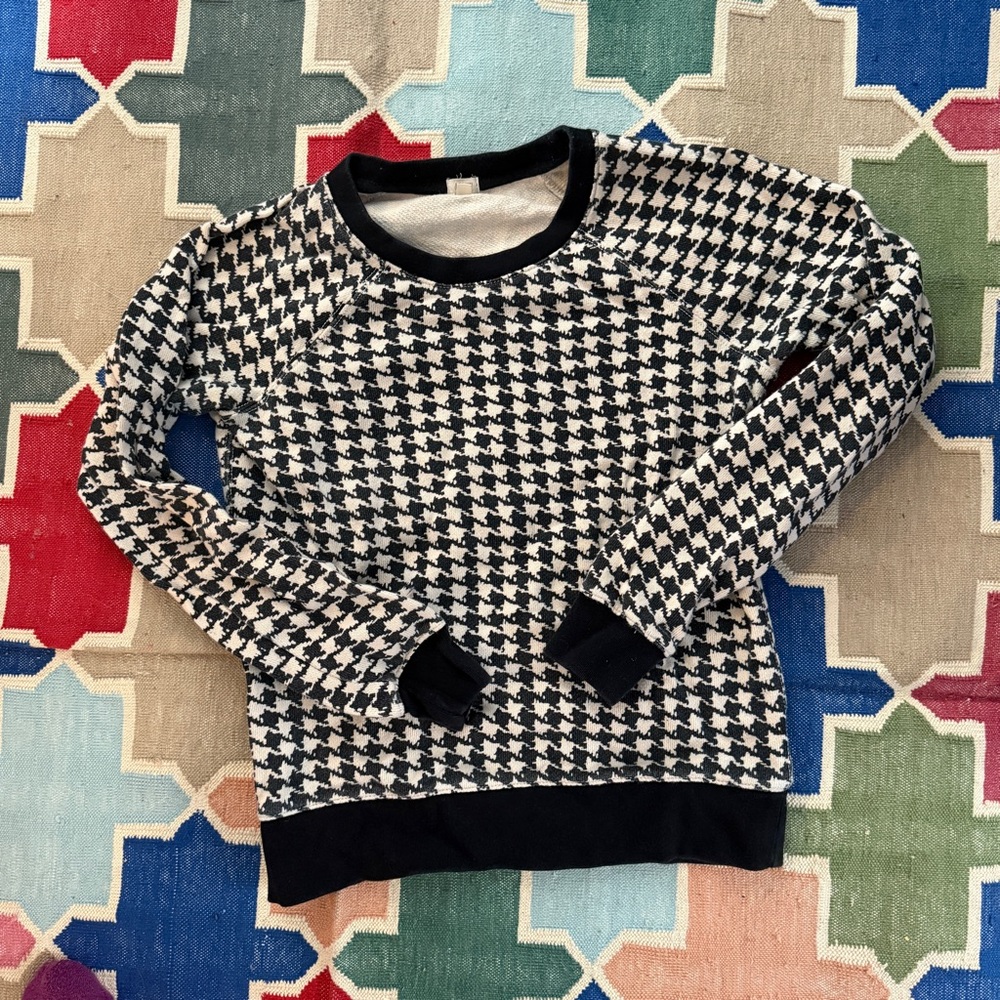 J. Crew | Black and Gray Houndstooth Sweatshirt